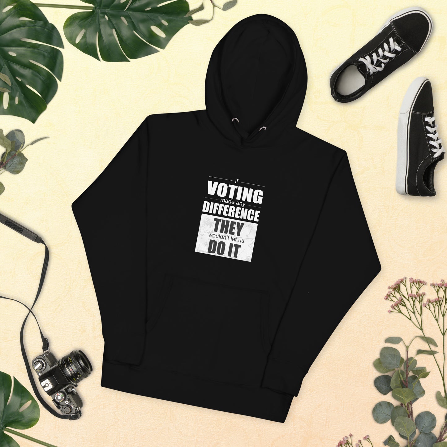 "If Voting Made Any Difference" - Men's Hoodie for the Politically Fed-Up