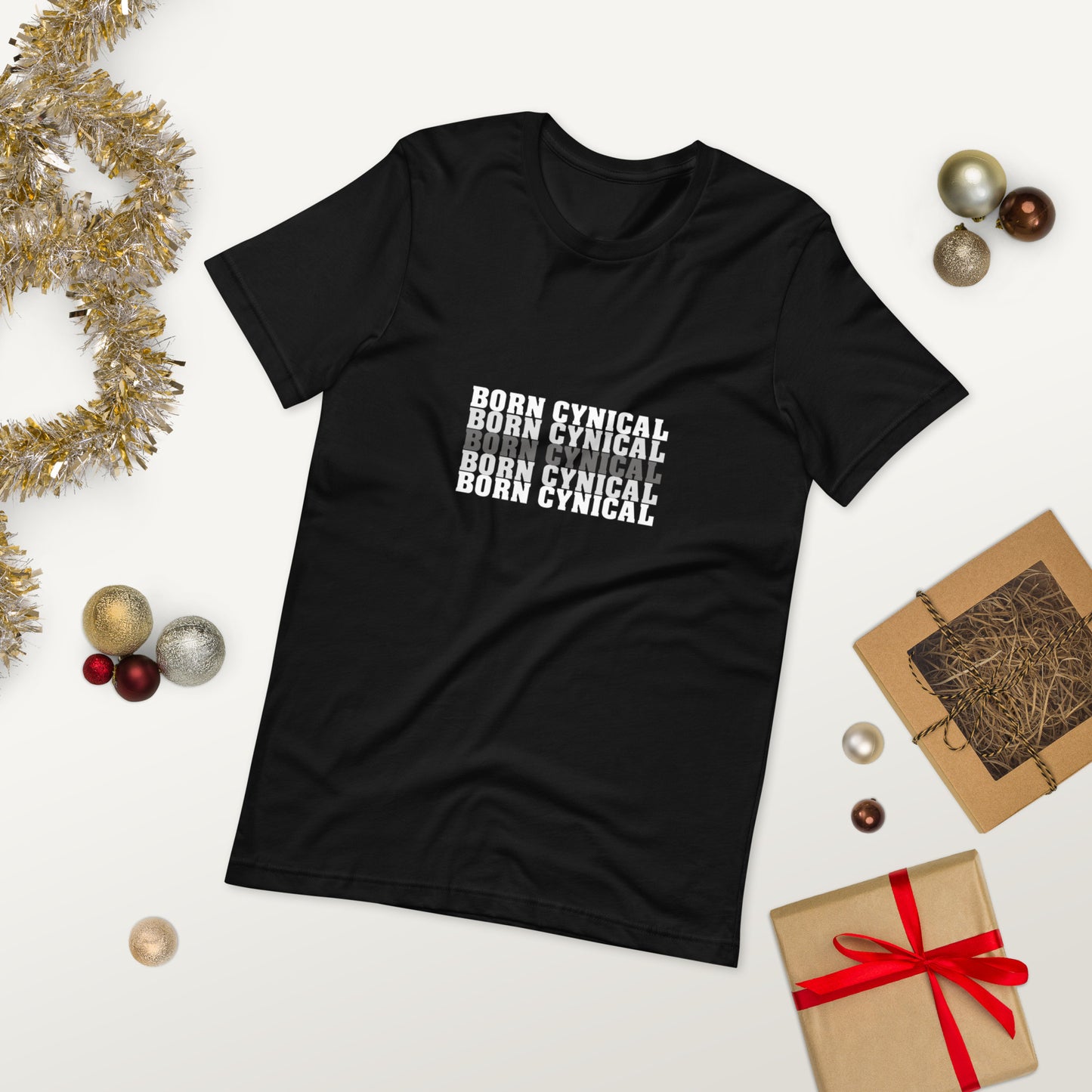 Born Cynical Men’s T-Shirt – Minimalist Tee for Cynics and Realists