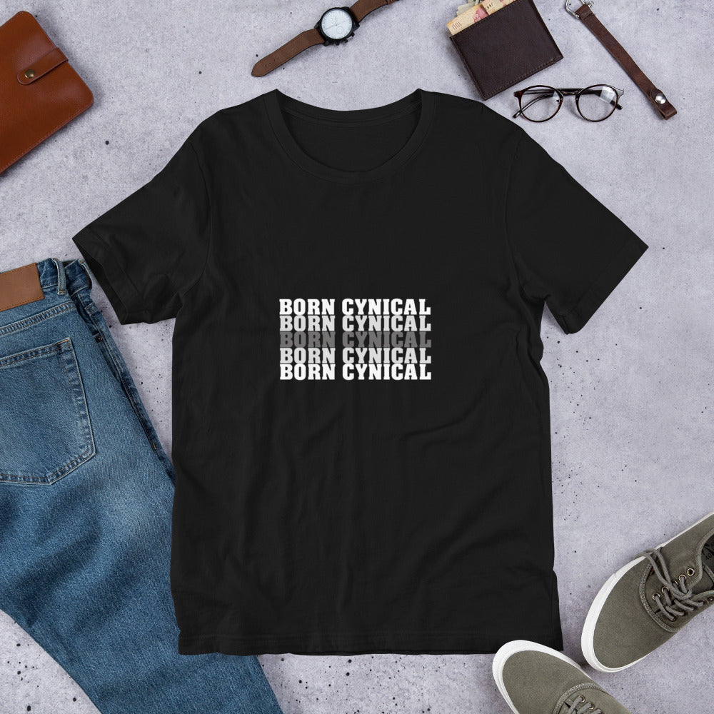 Women’s T-Shirt – Born Cynical – Soft, Comfortable T-Shirt for Realists & Skeptics
