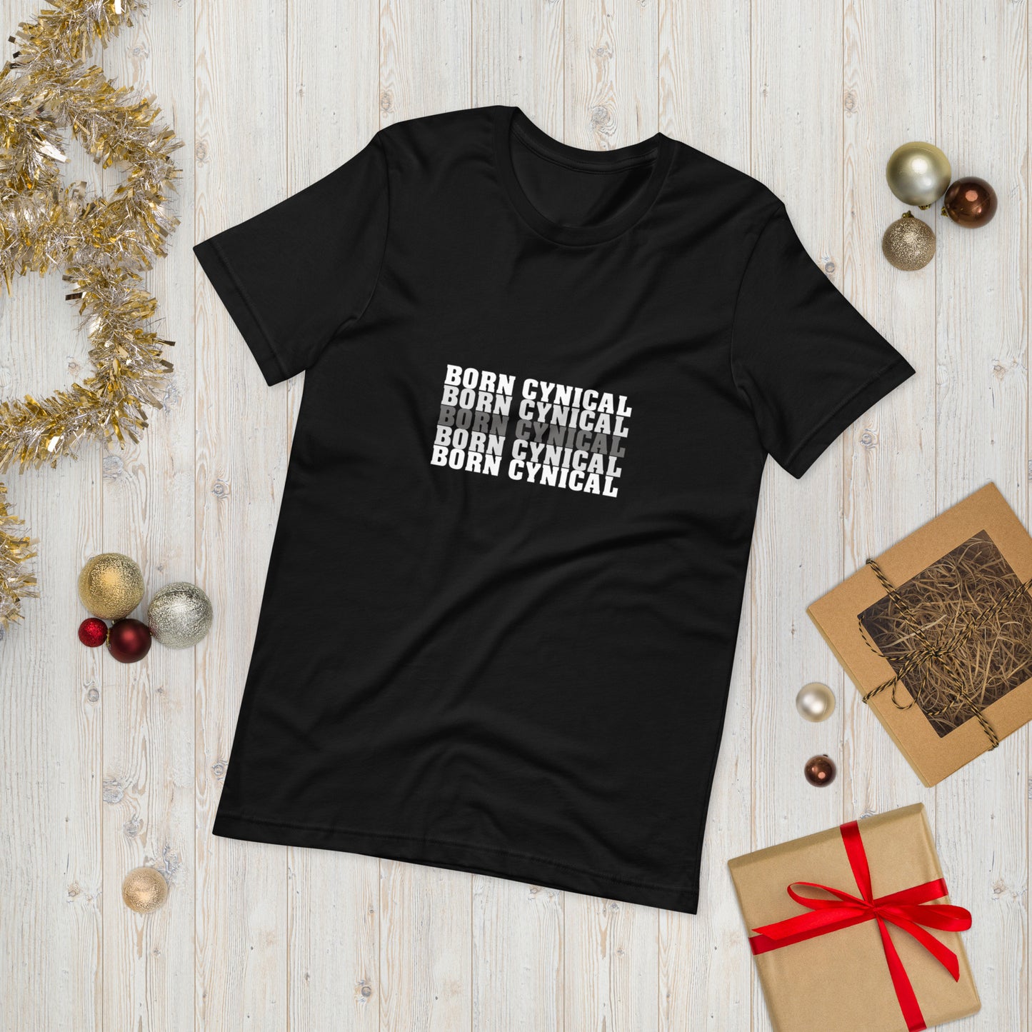 Born Cynical Men’s T-Shirt – Minimalist Tee for Cynics and Realists