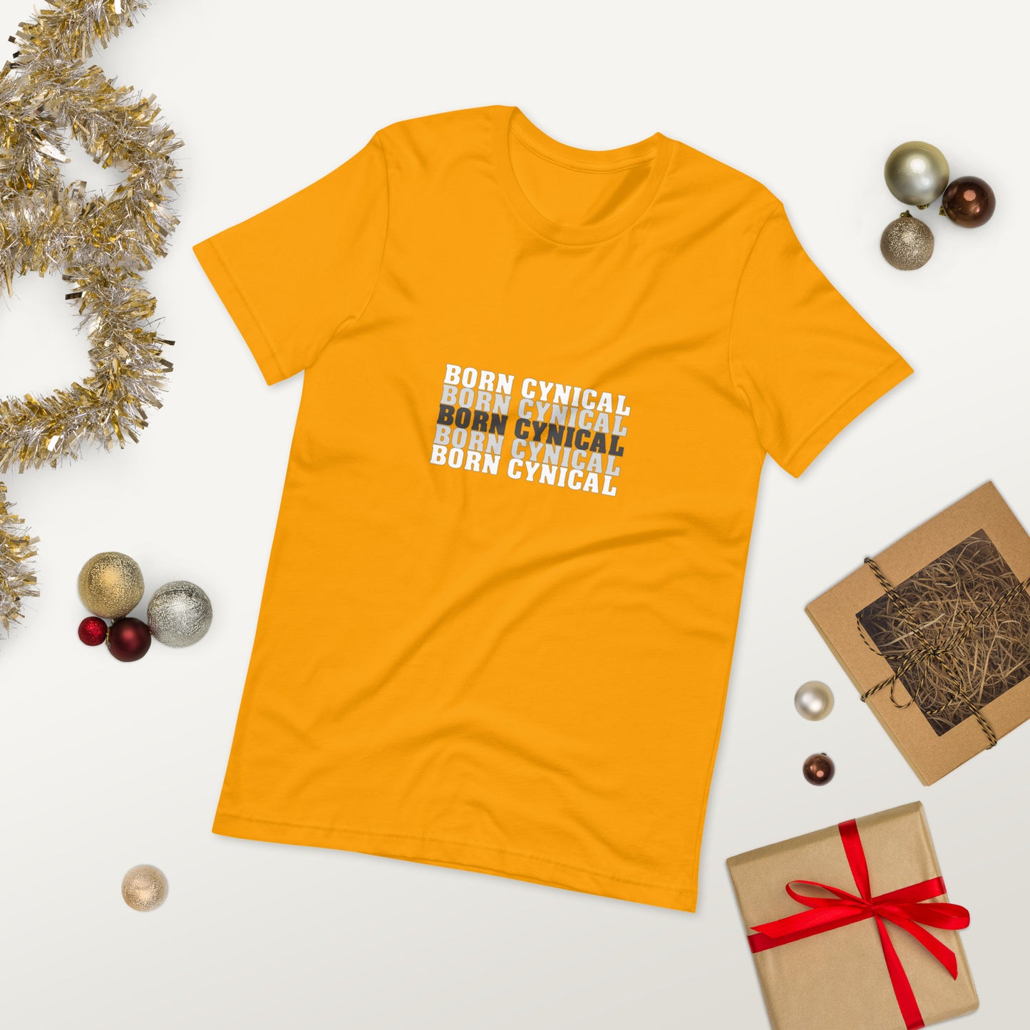 Born Cynical Men’s T-Shirt – Minimalist Tee for Cynics and Realists