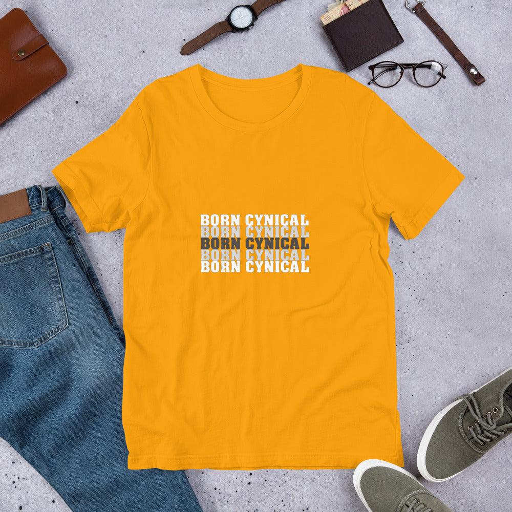 Women’s T-Shirt – Born Cynical – Soft, Comfortable T-Shirt for Realists & Skeptics
