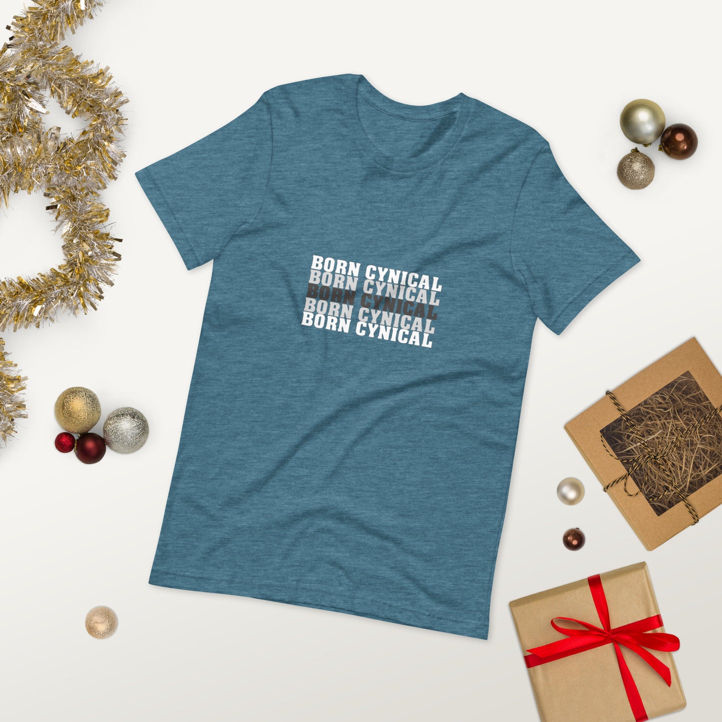 Born Cynical Men’s T-Shirt – Minimalist Tee for Cynics and Realists
