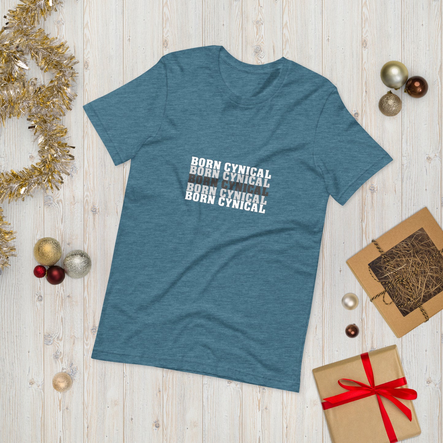 Born Cynical Men’s T-Shirt – Minimalist Tee for Cynics and Realists