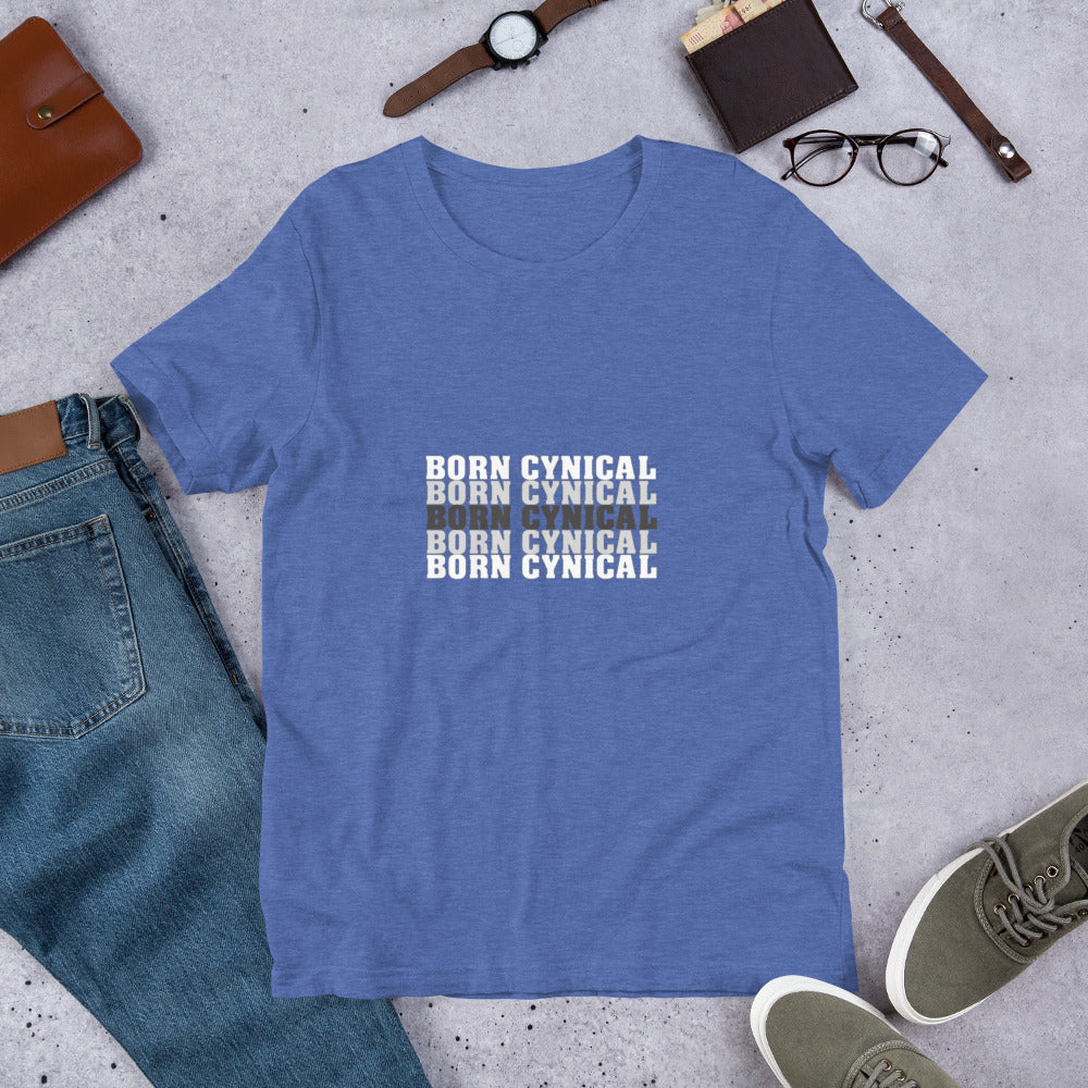 Women’s T-Shirt – Born Cynical – Soft, Comfortable T-Shirt for Realists & Skeptics
