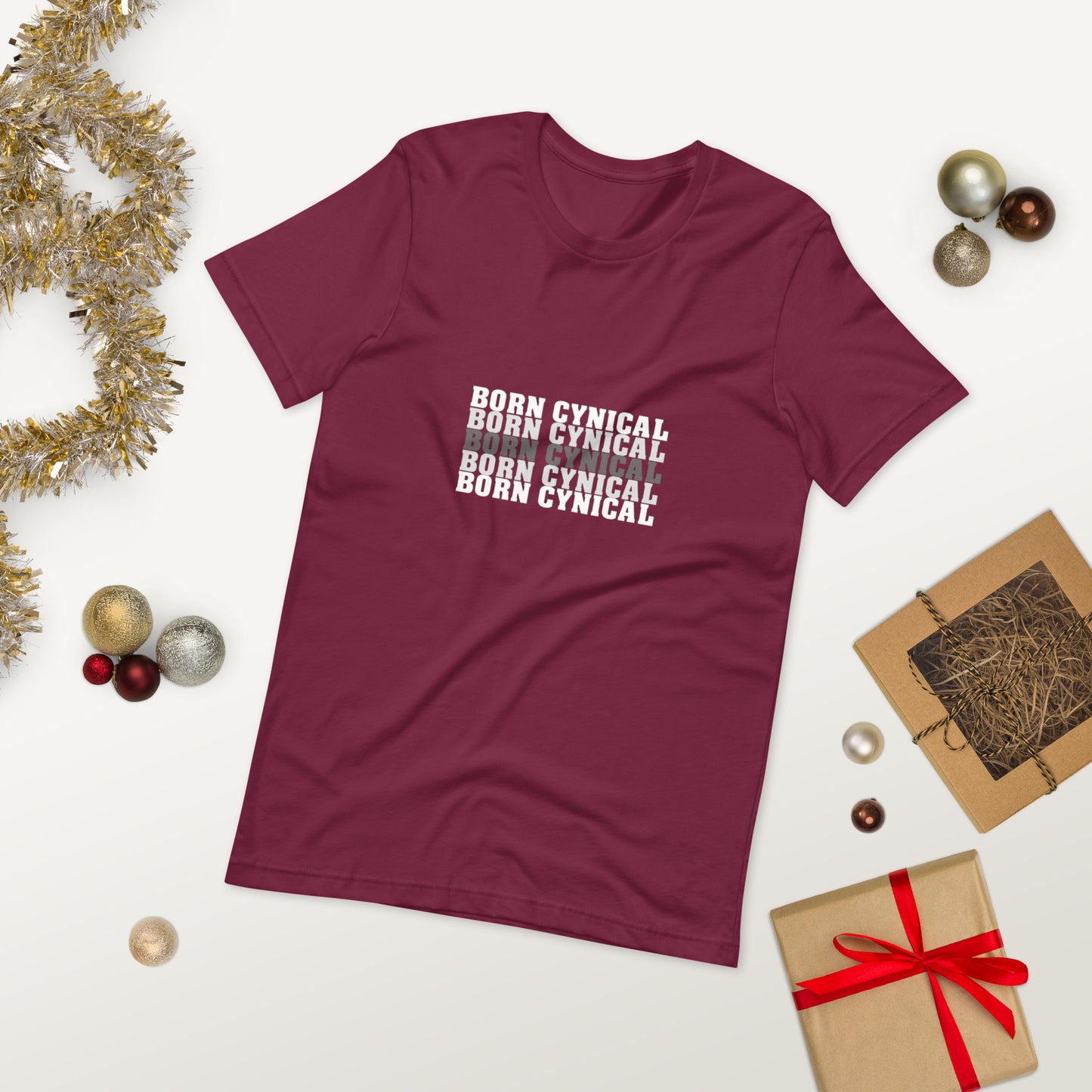 Born Cynical Men’s T-Shirt – Minimalist Tee for Cynics and Realists