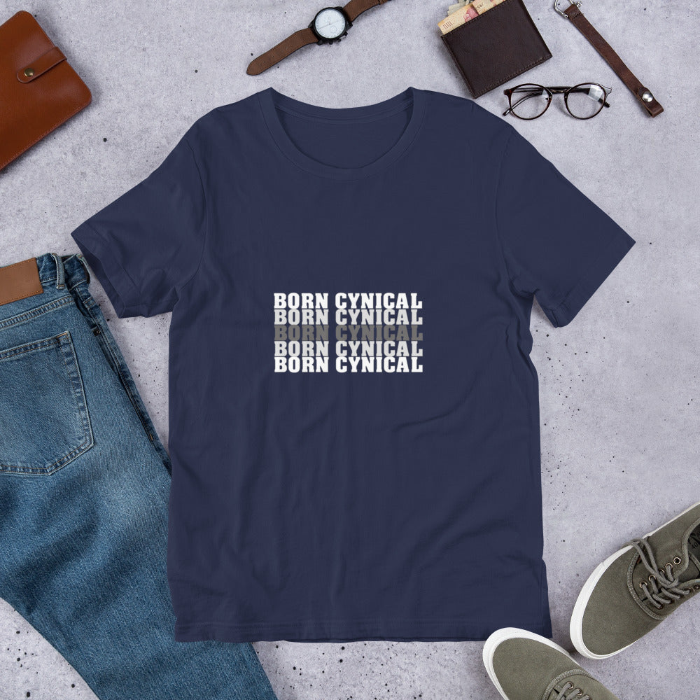 Women’s T-Shirt – Born Cynical – Soft, Comfortable T-Shirt for Realists & Skeptics
