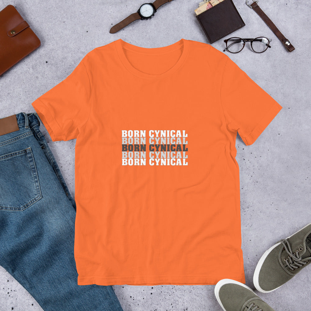 Women’s T-Shirt – Born Cynical – Soft, Comfortable T-Shirt for Realists & Skeptics