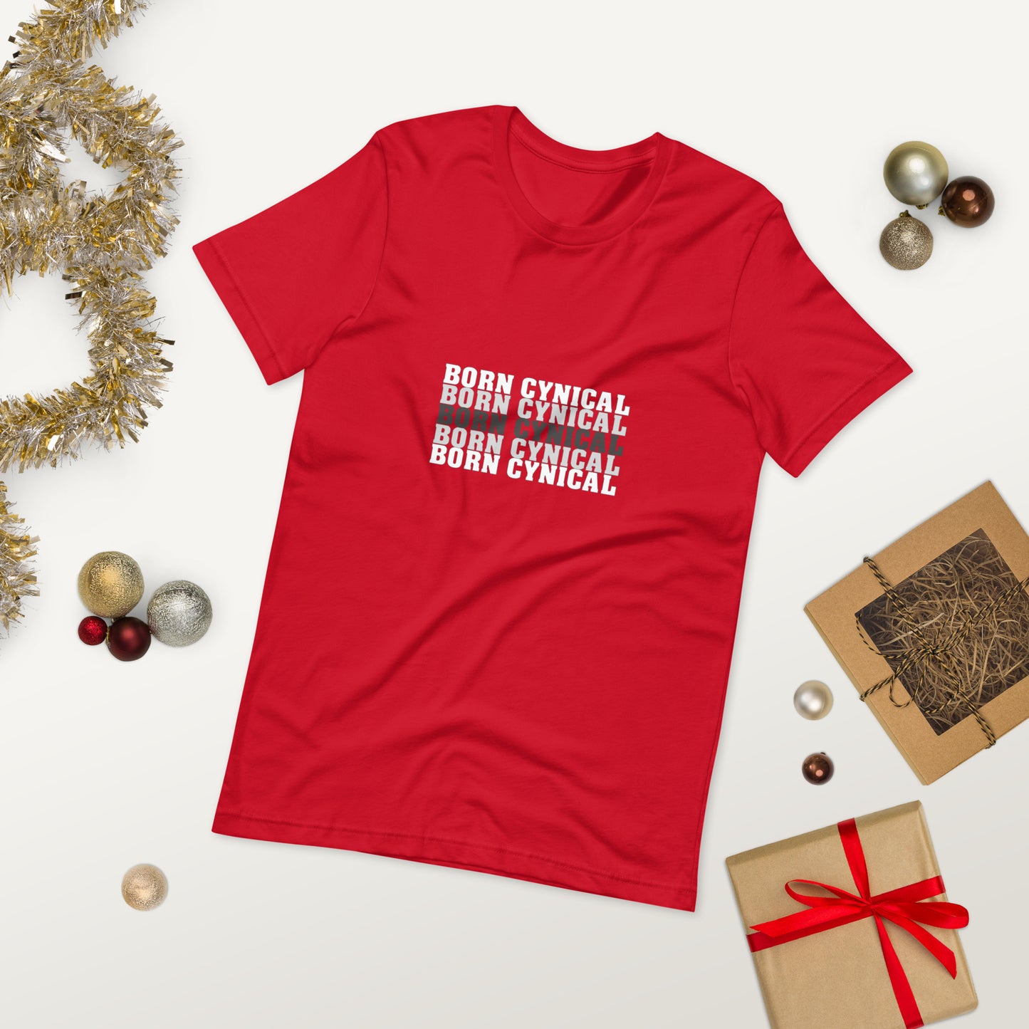 Born Cynical Men’s T-Shirt – Minimalist Tee for Cynics and Realists