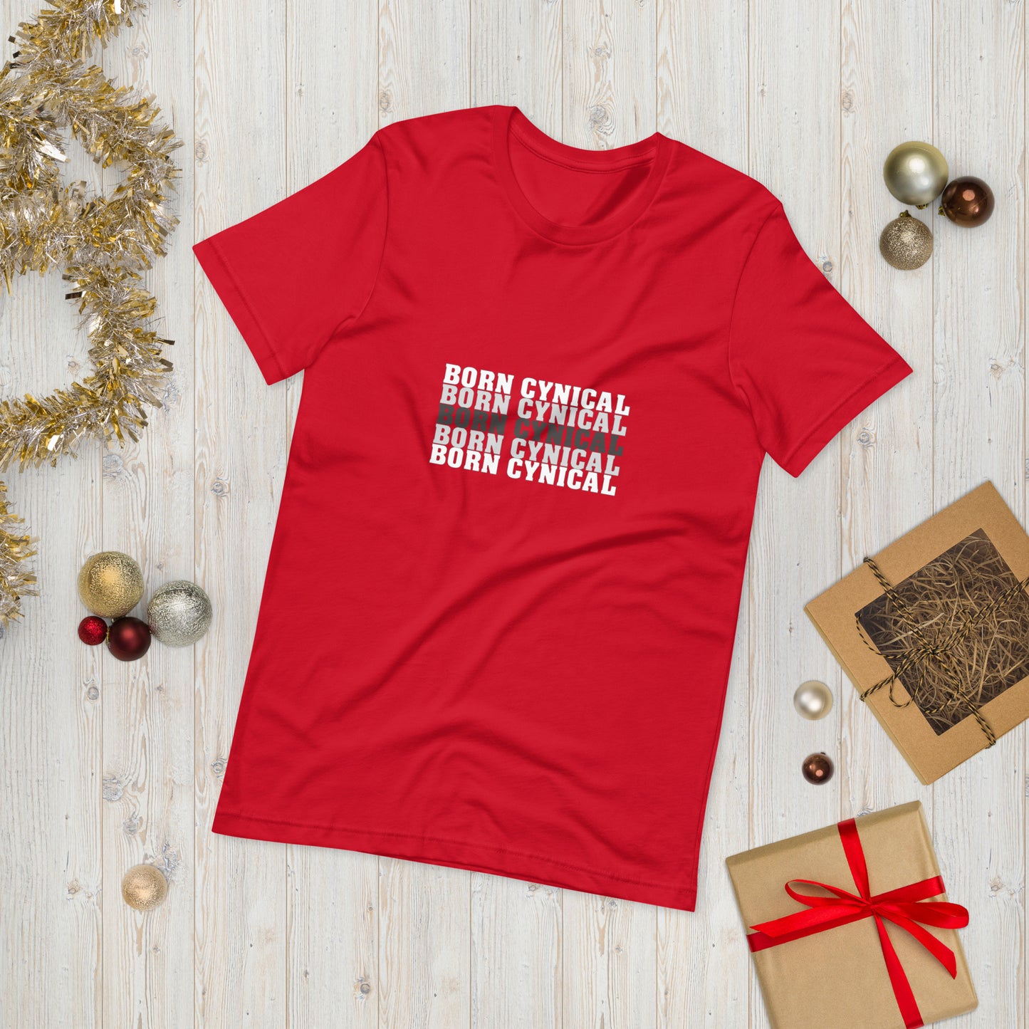 Born Cynical Men’s T-Shirt – Minimalist Tee for Cynics and Realists
