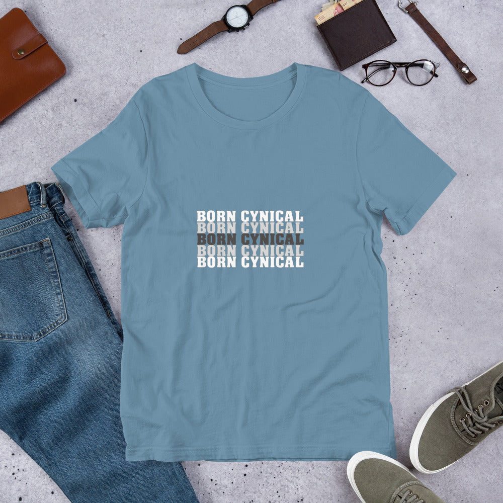 Women’s T-Shirt – Born Cynical – Soft, Comfortable T-Shirt for Realists & Skeptics
