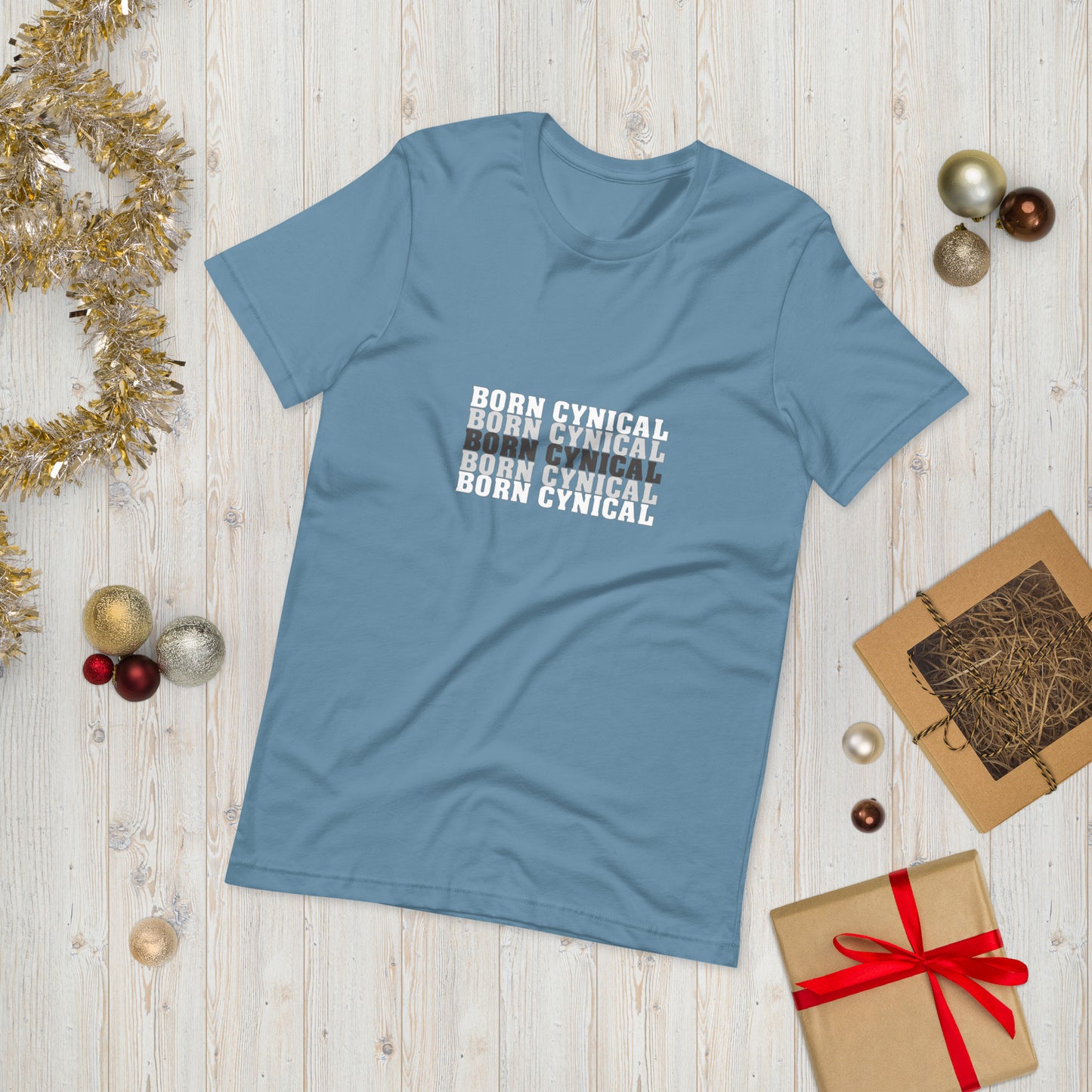 Born Cynical Men’s T-Shirt – Minimalist Tee for Cynics and Realists