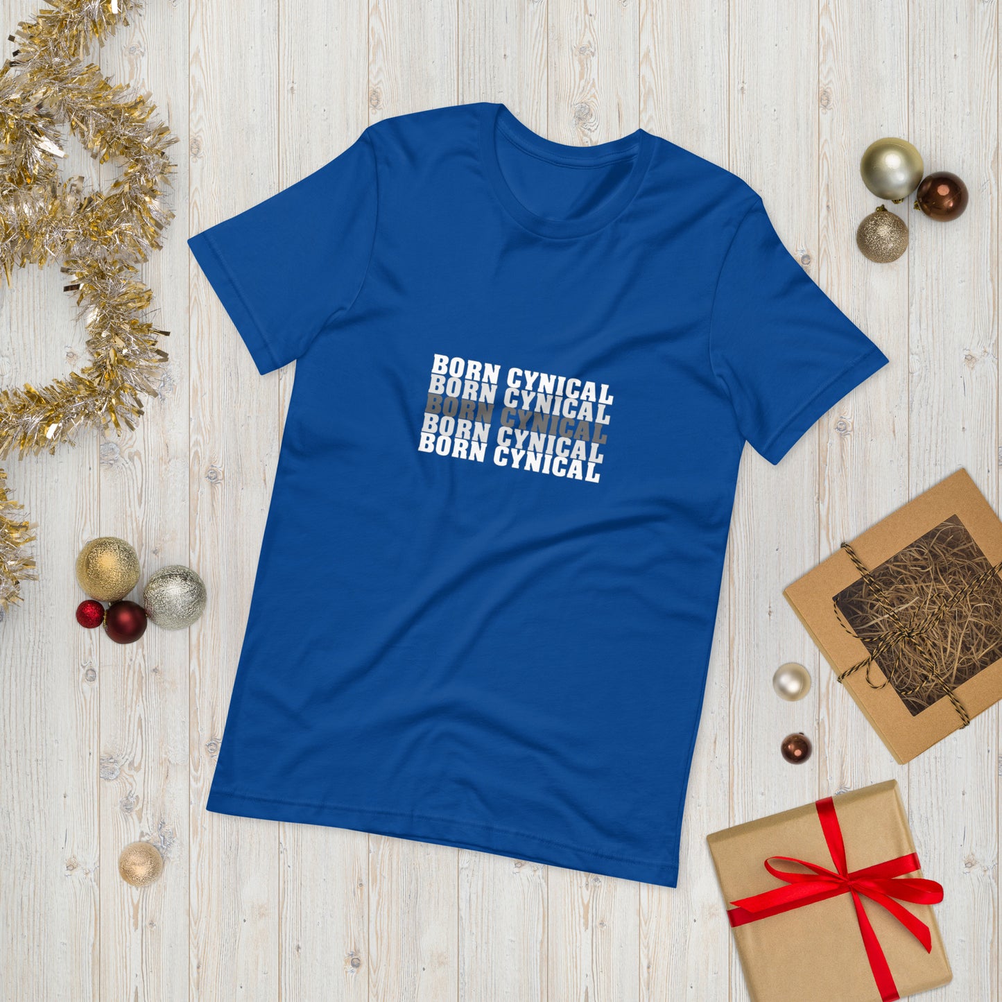 Born Cynical Men’s T-Shirt – Minimalist Tee for Cynics and Realists