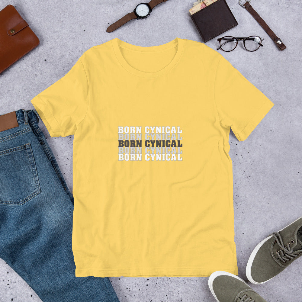 Women’s T-Shirt – Born Cynical – Soft, Comfortable T-Shirt for Realists & Skeptics