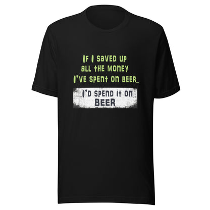 Men’s Funny Beer T-Shirt – “If I Saved Up All the Money I’ve Spent on Beer…”