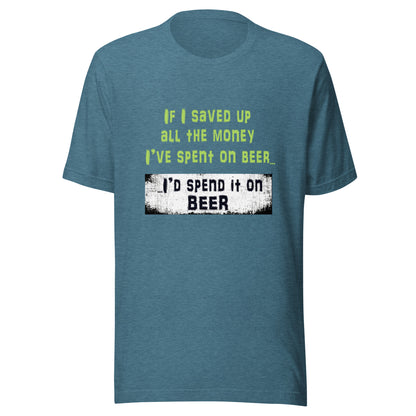 Men’s Funny Beer T-Shirt – “If I Saved Up All the Money I’ve Spent on Beer…”