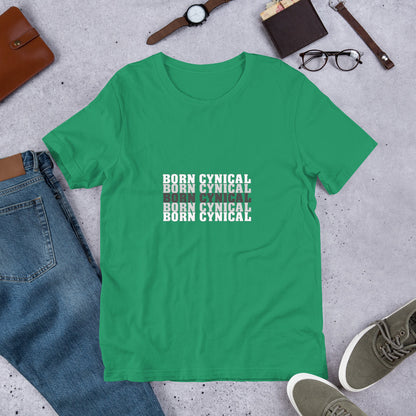 Women’s T-Shirt – Born Cynical – Soft, Comfortable T-Shirt for Realists & Skeptics