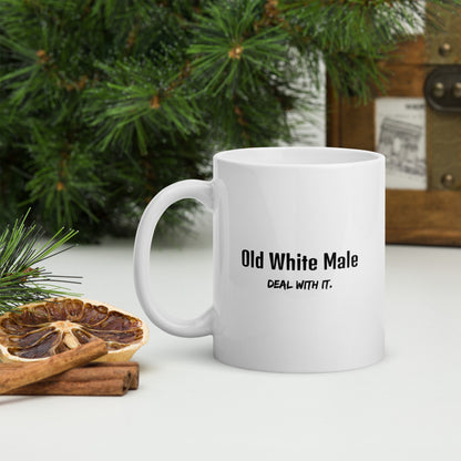 Old White Male - Deal With It! - White Glossy Mug