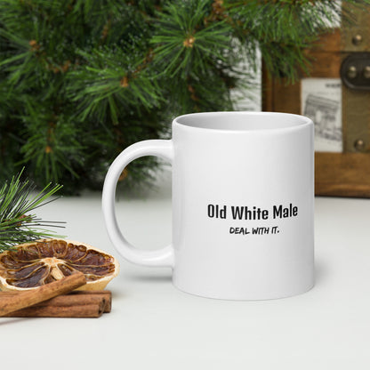 Old White Male - Deal With It! - White Glossy Mug