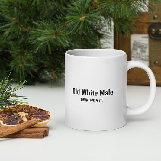 Old White Male - Deal With It! - White Glossy Mug